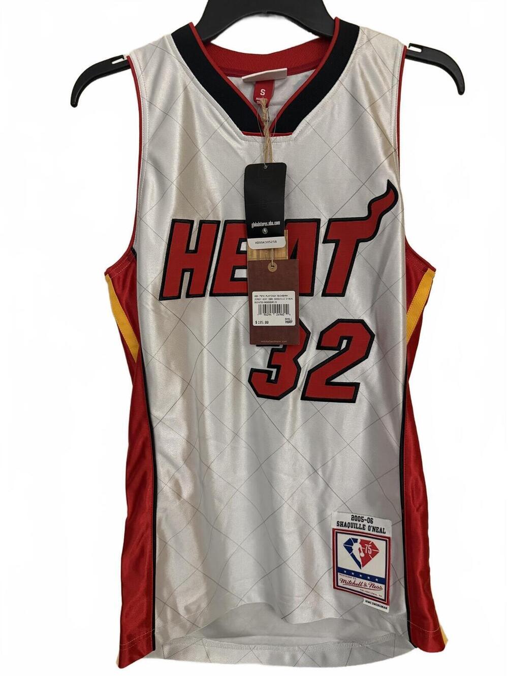 Mitchell & Ness NBA 75th Platinum Swingman Shaquille O'Neal Miami Heat Jersey -